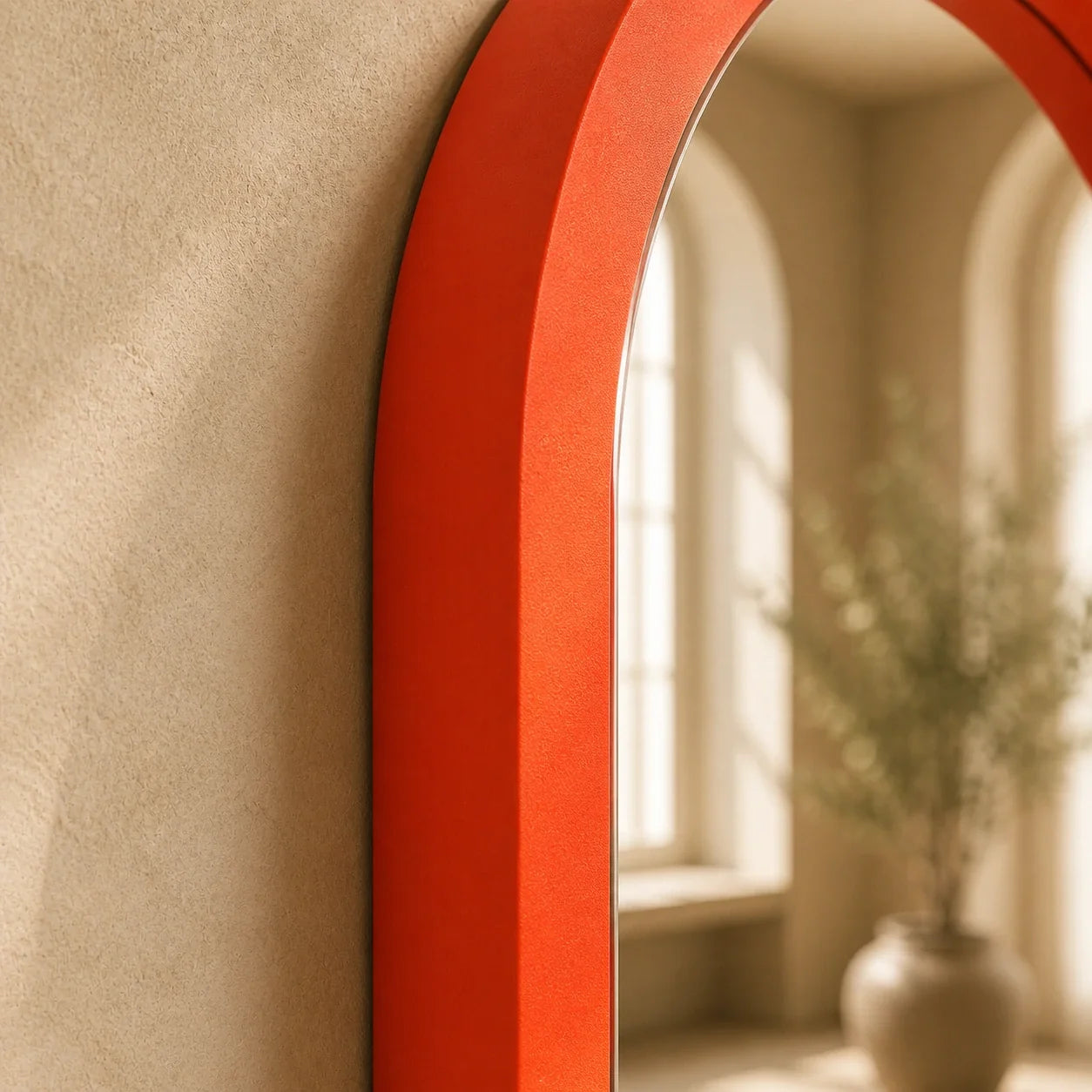 Luxury Modern Pill Orange Mirror European Style for Villa