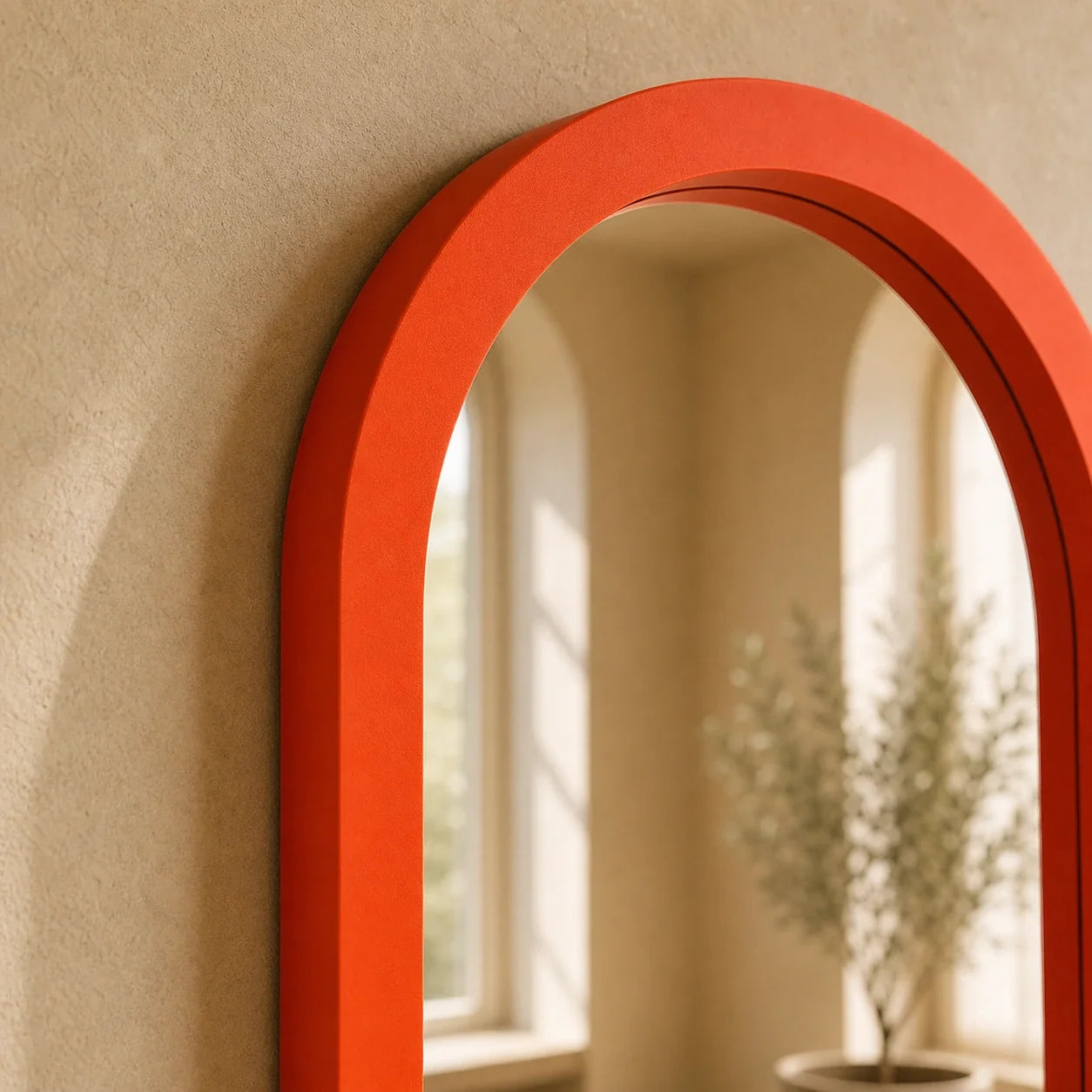 Luxury Modern Pill Orange Mirror European Style for Villa