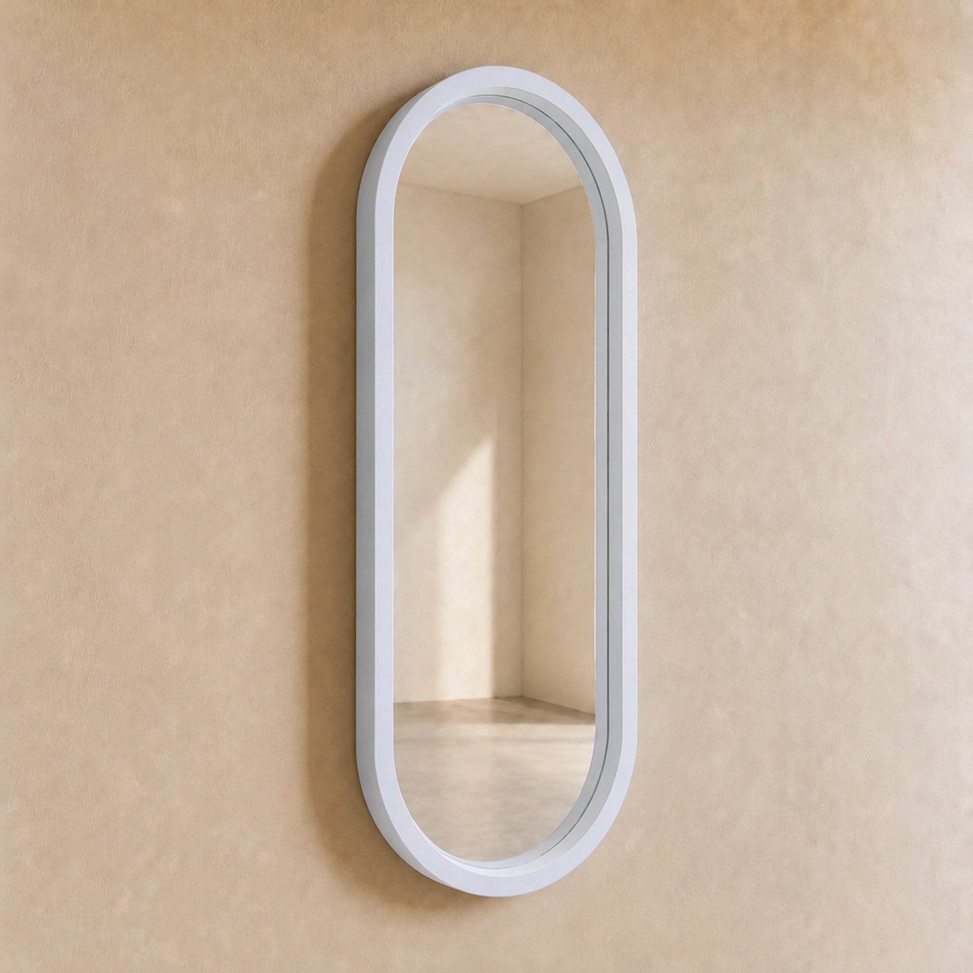 Luxury Modern Pill White Mirror European Style for Villa