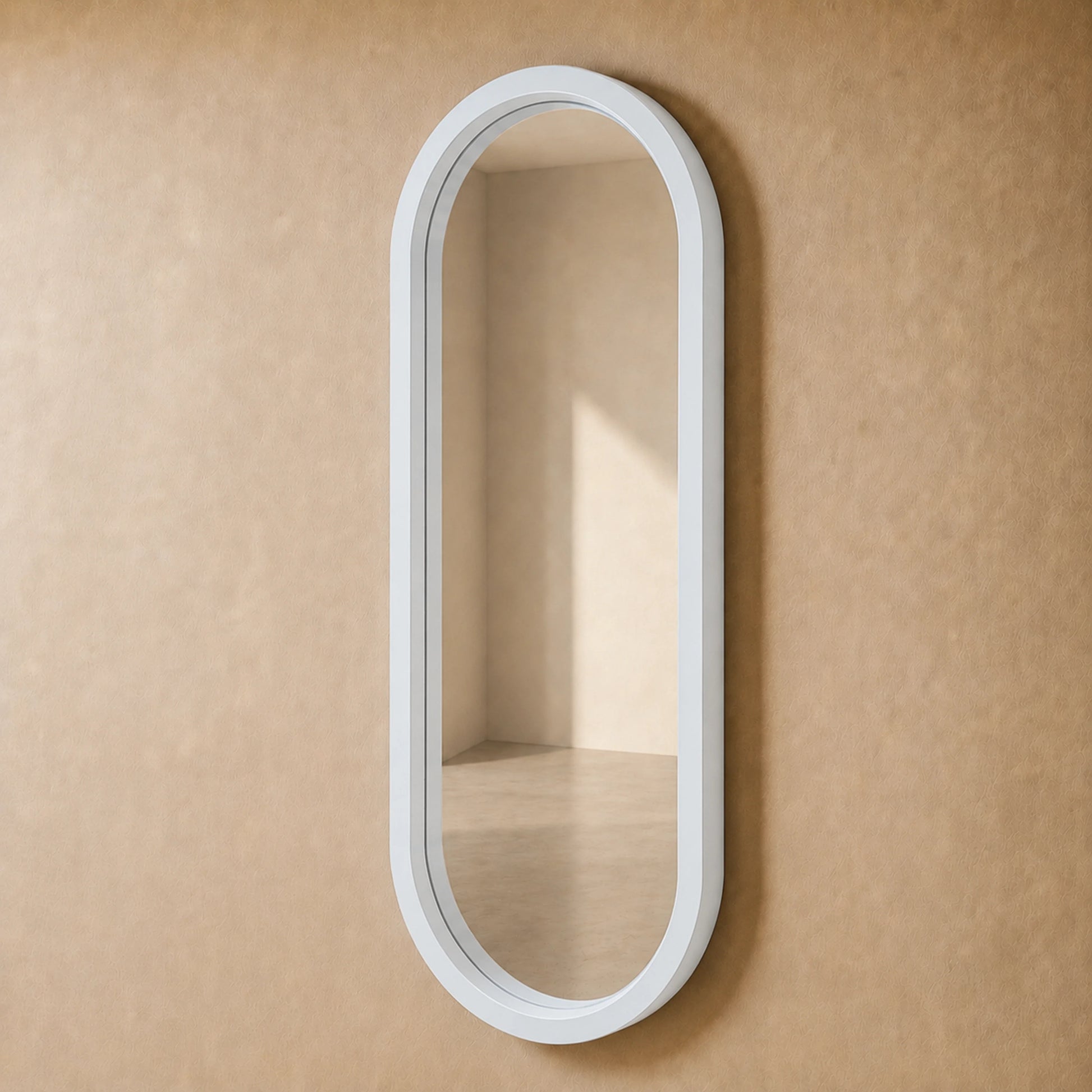 Luxury Modern Pill White Mirror European Style for Villa
