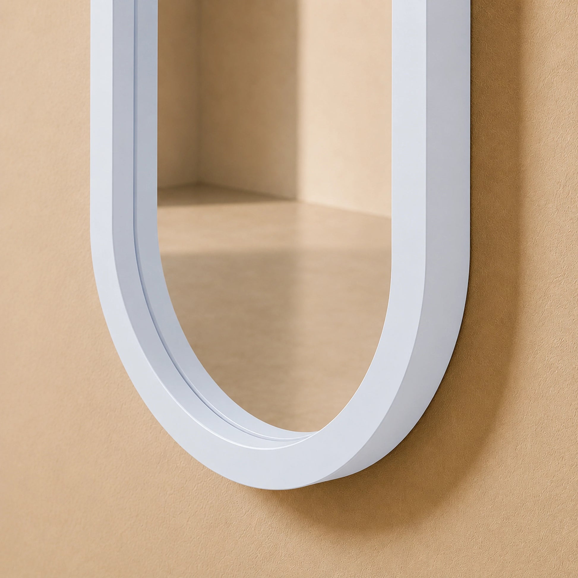 Luxury Modern Pill White Mirror European Style for Villa