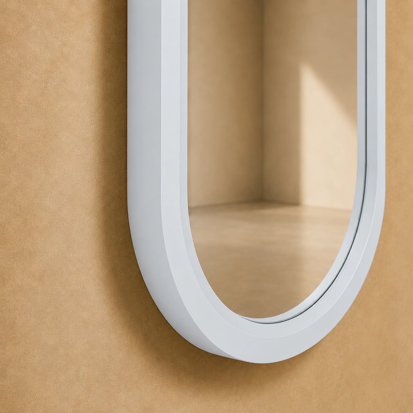 Luxury Modern Pill White Mirror European Style for Villa