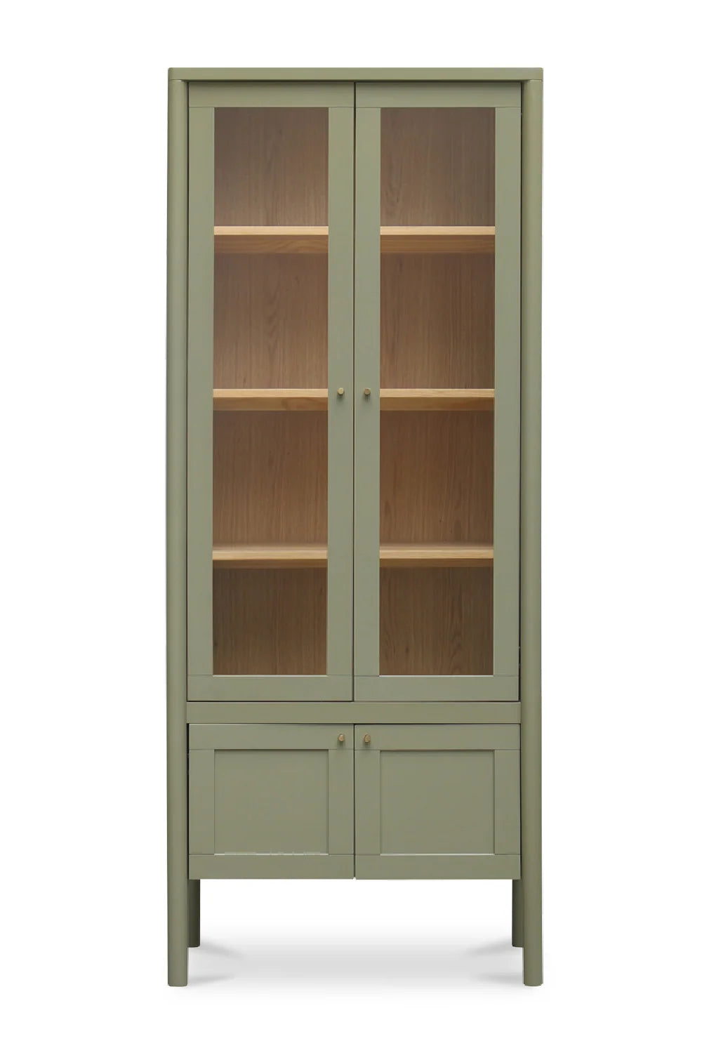 Luxury Modern Pine Glass Display Cabinet European Style for Villa