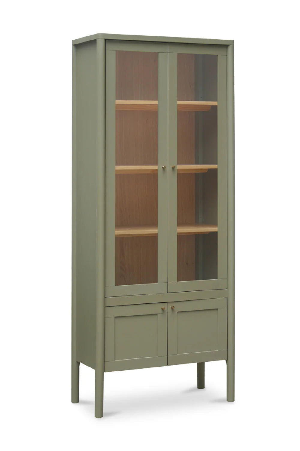 Luxury Modern Pine Glass Display Cabinet European Style for Villa