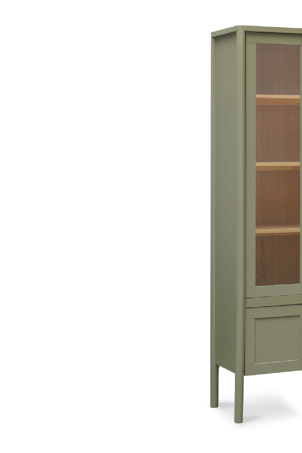Luxury Modern Pine Glass Display Cabinet European Style for Villa