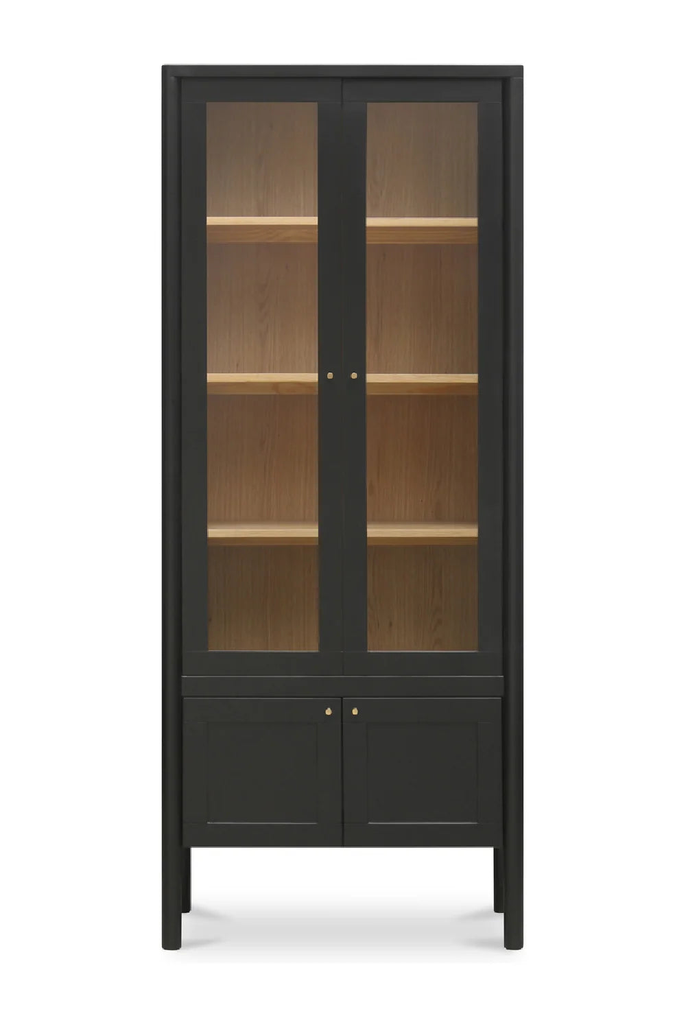 Luxury Modern Pine Glass Display Cabinet European Style for Villa