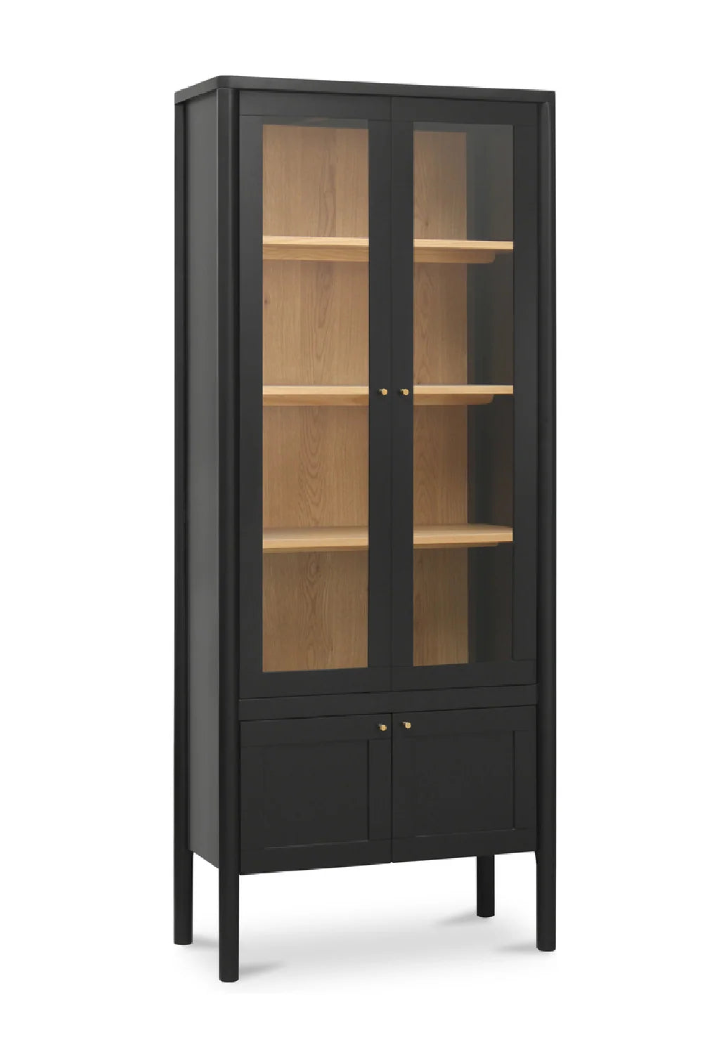 Luxury Modern Pine Glass Display Cabinet European Style for Villa
