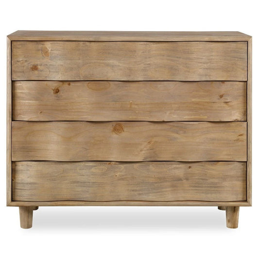 Luxury Modern Pine Wood 4-Drawer Chest European Style for Villa