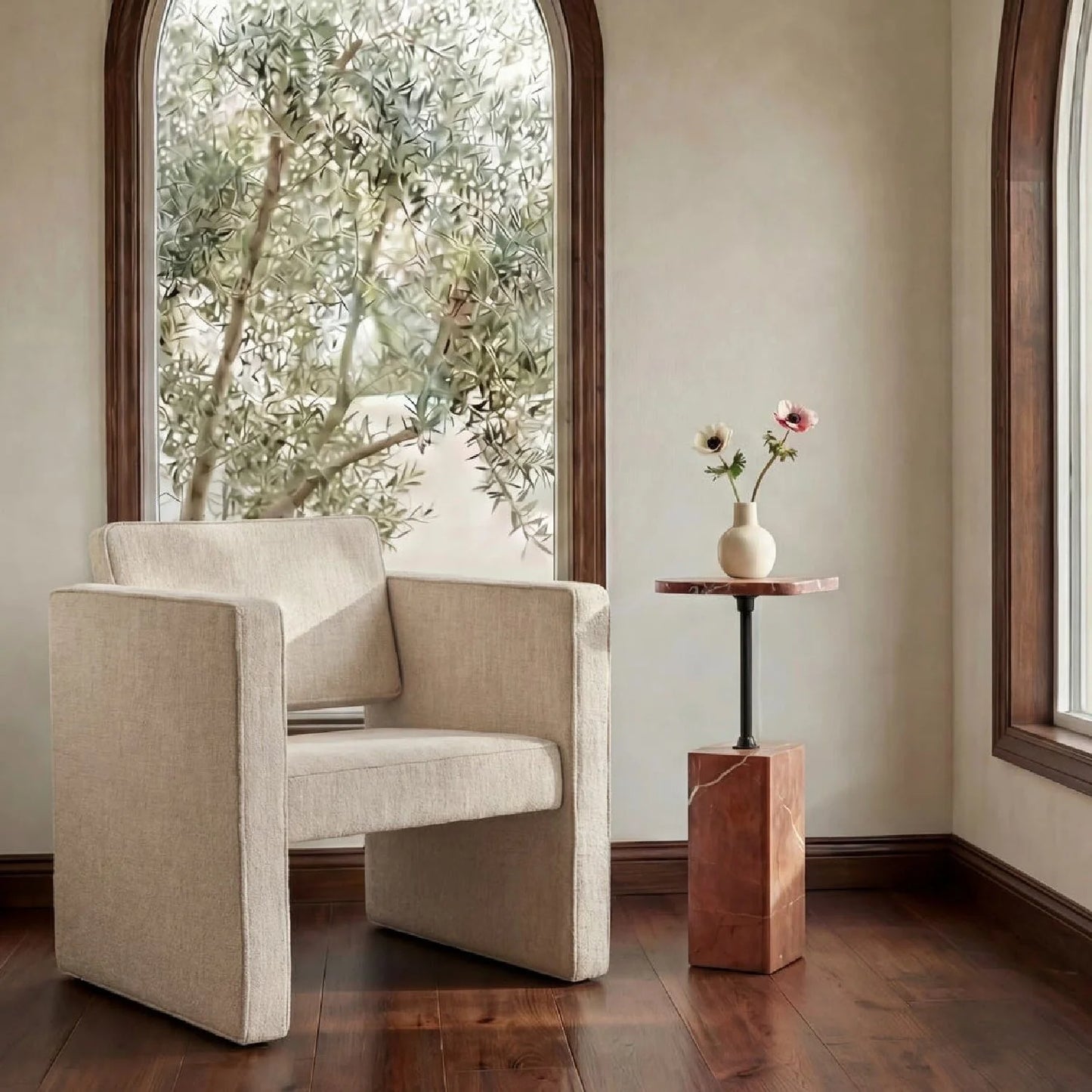 Luxury Modern Piped Accent Chair European Style for Villa
