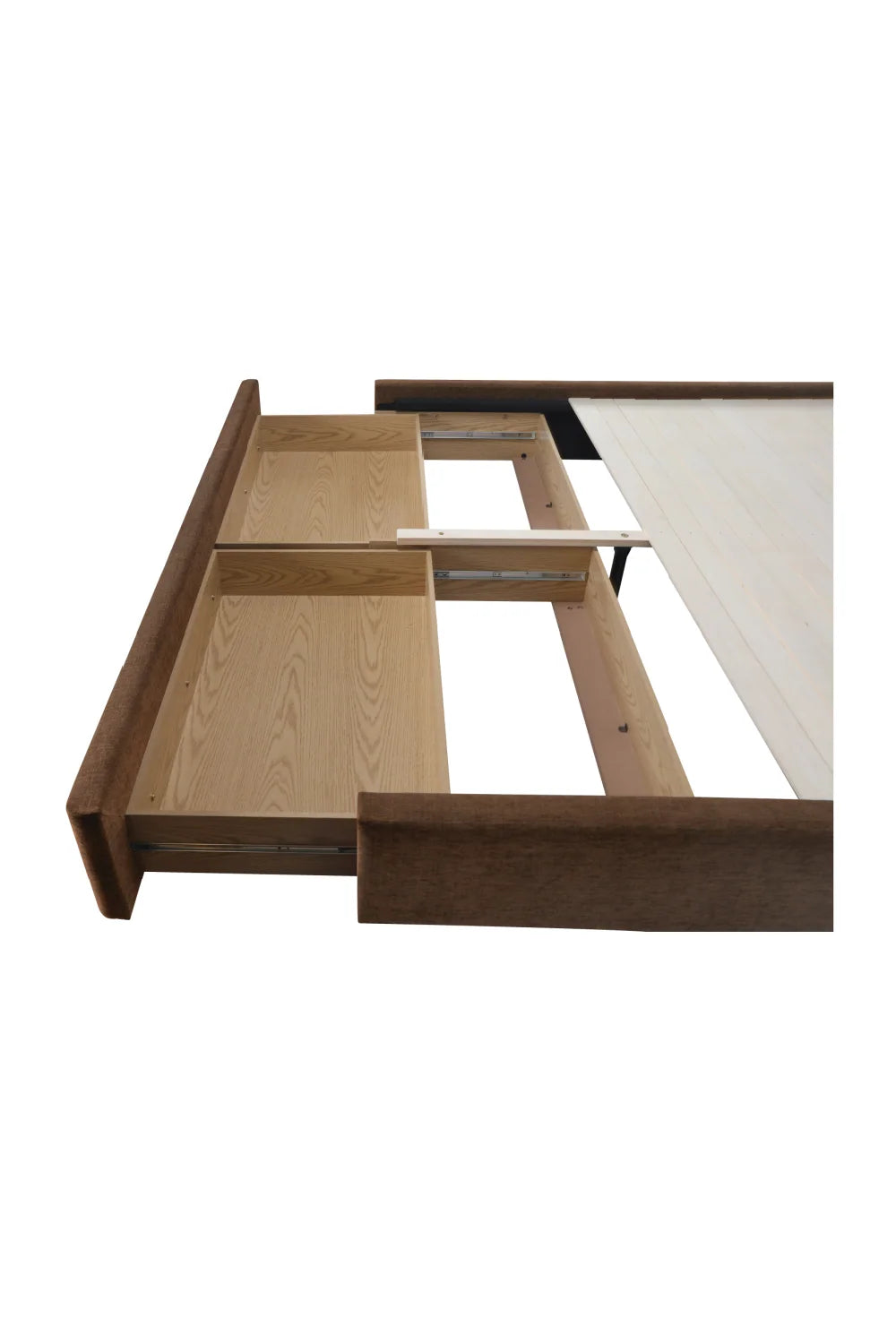 Luxury Modern Piped Detail Storage Bed European Style for Villa