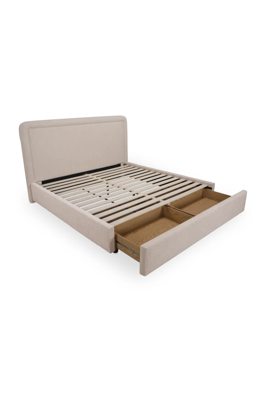 Luxury Modern Piped Detail Storage Bed European Style for Villa