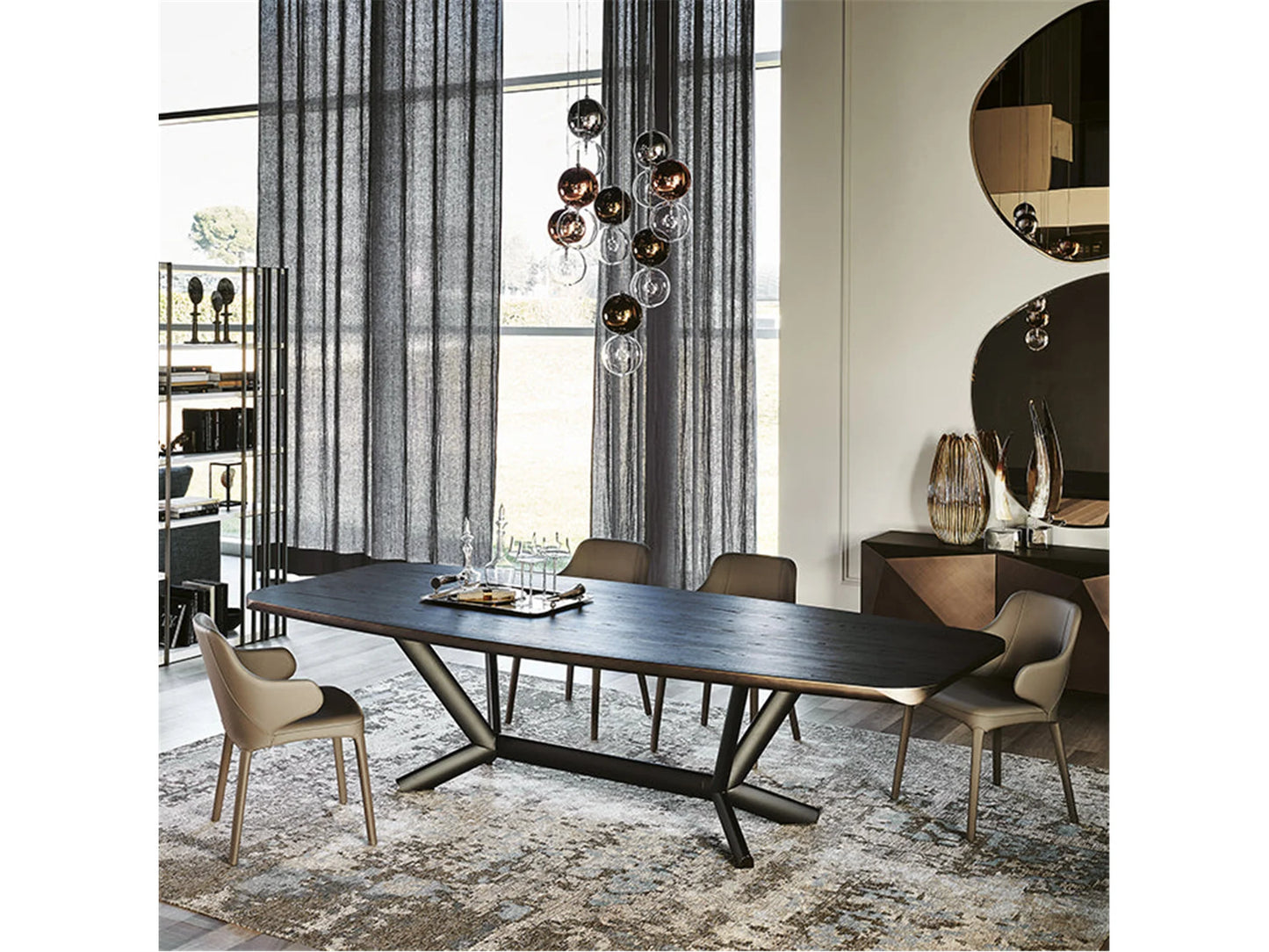 Luxury Modern Planer Dining Table European Style for Villa