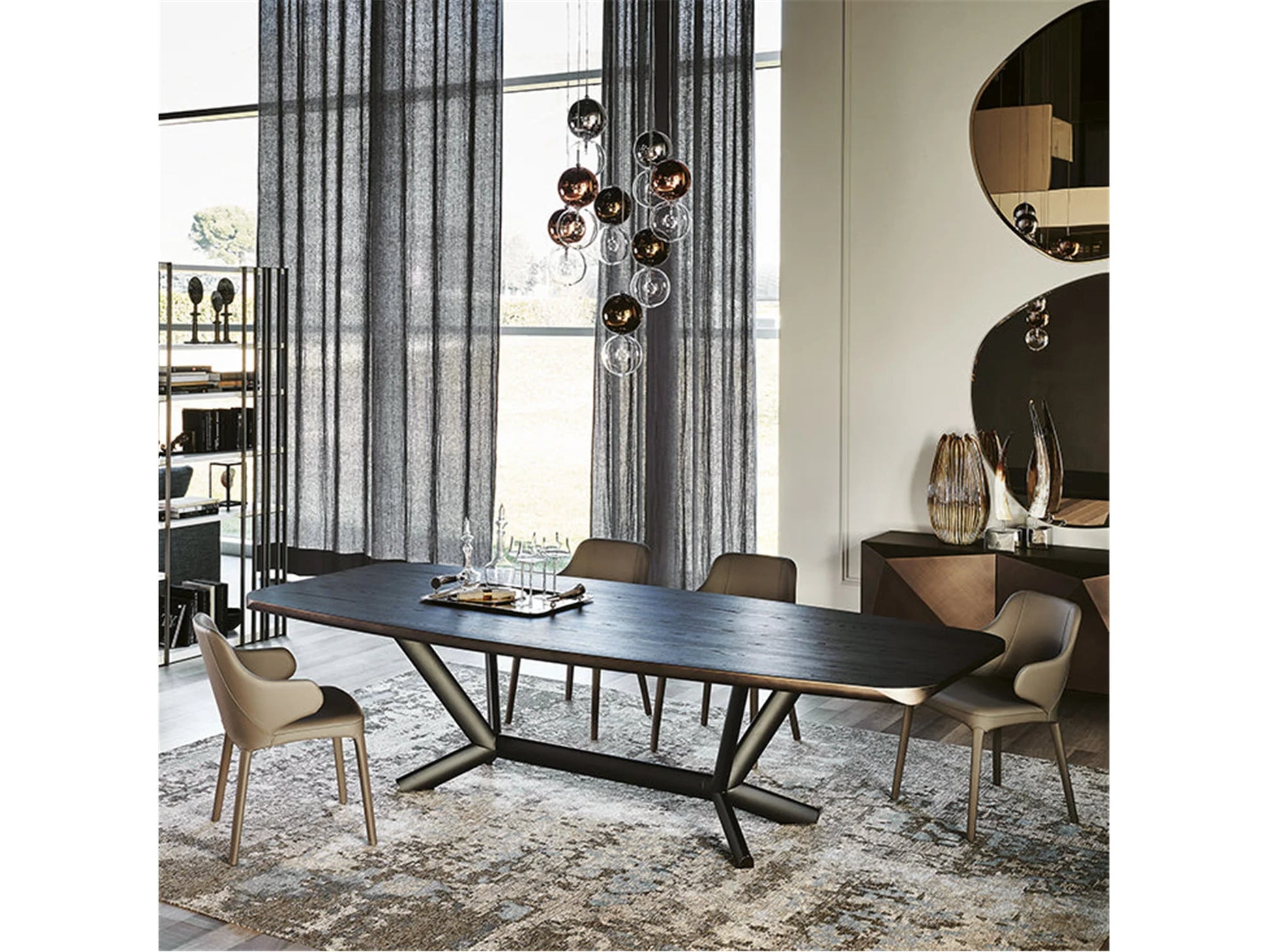 Luxury Modern Planer Dining Table European Style for Villa