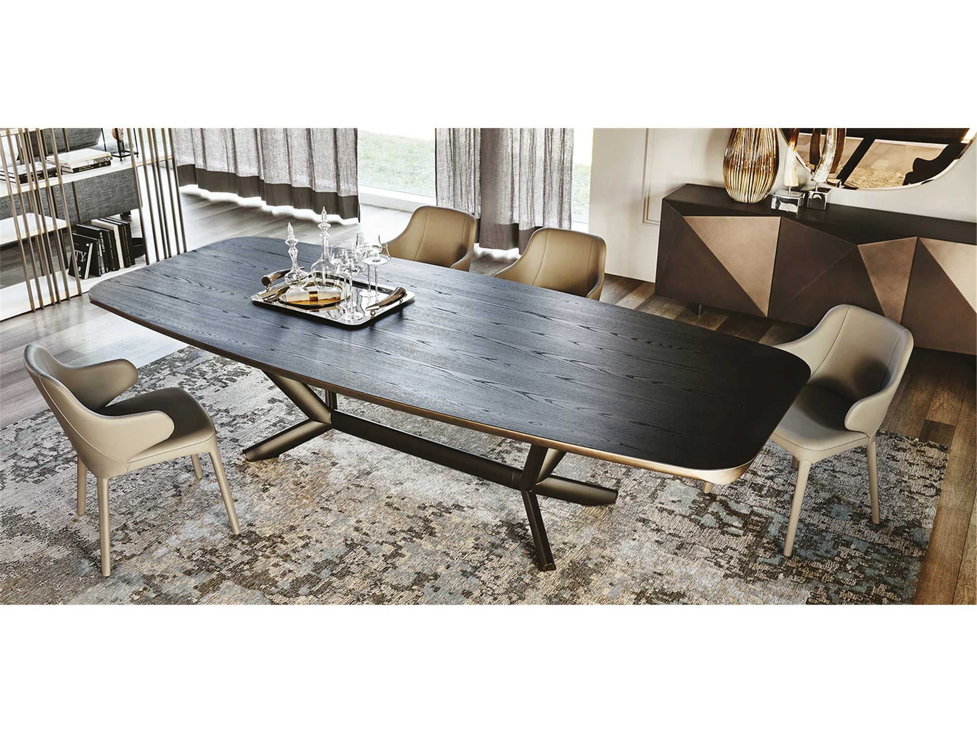 Luxury Modern Planer Dining Table European Style for Villa