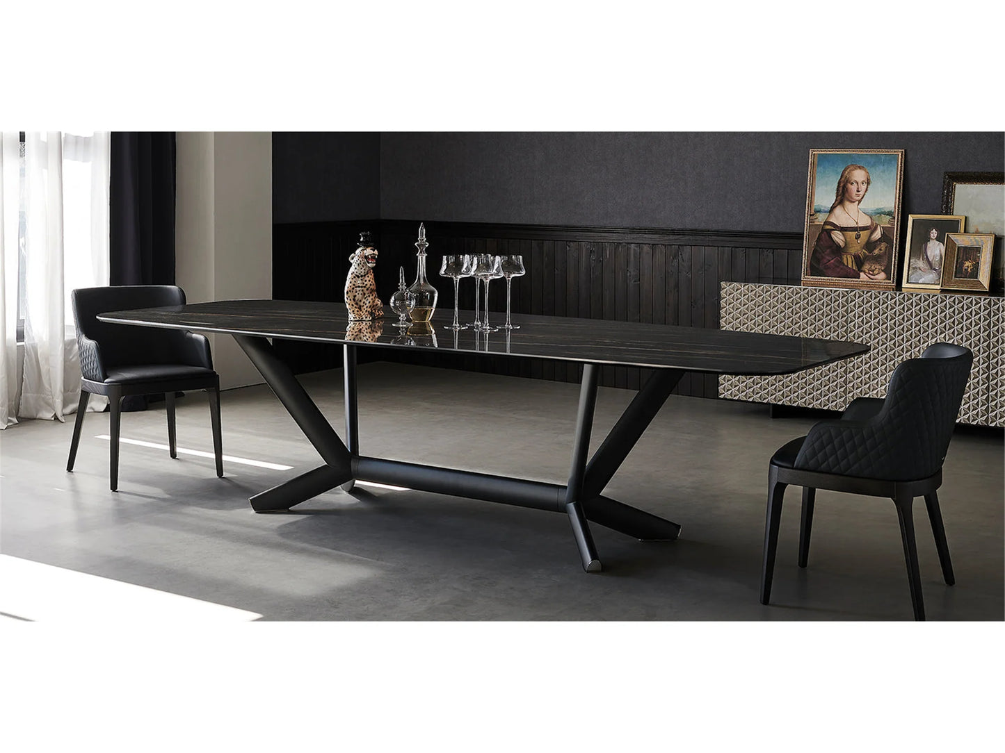 Luxury Modern Planer Keramik Dining Table European Style for Villa