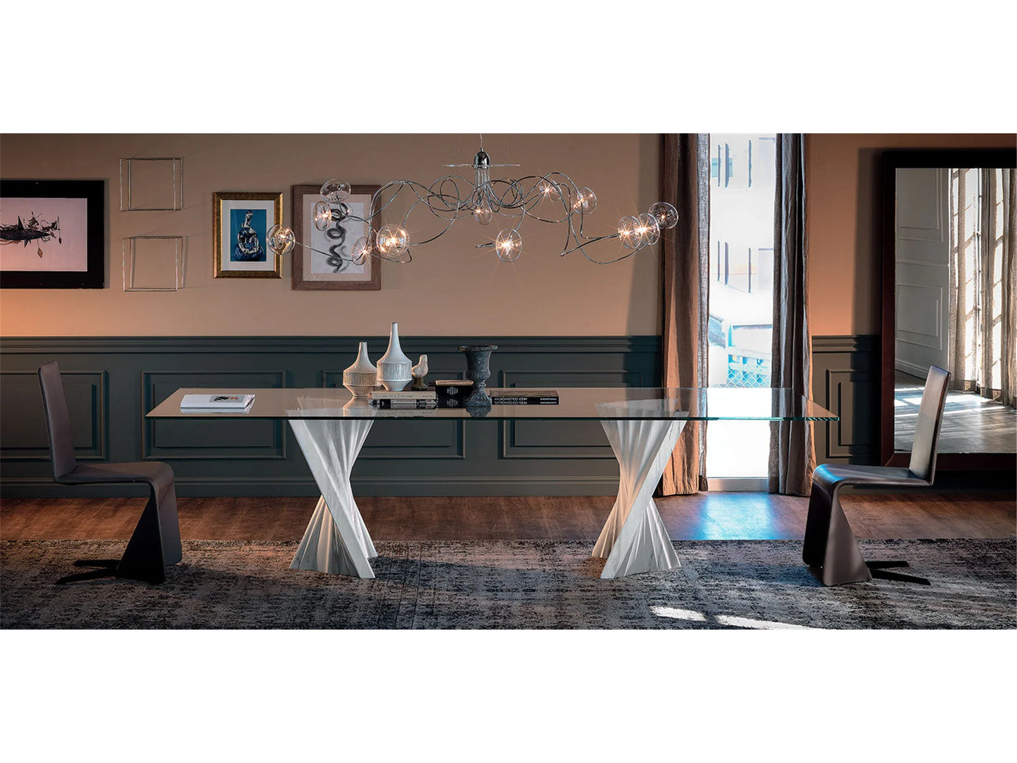 Luxury Modern Plisset Dining Table European Style for Villa