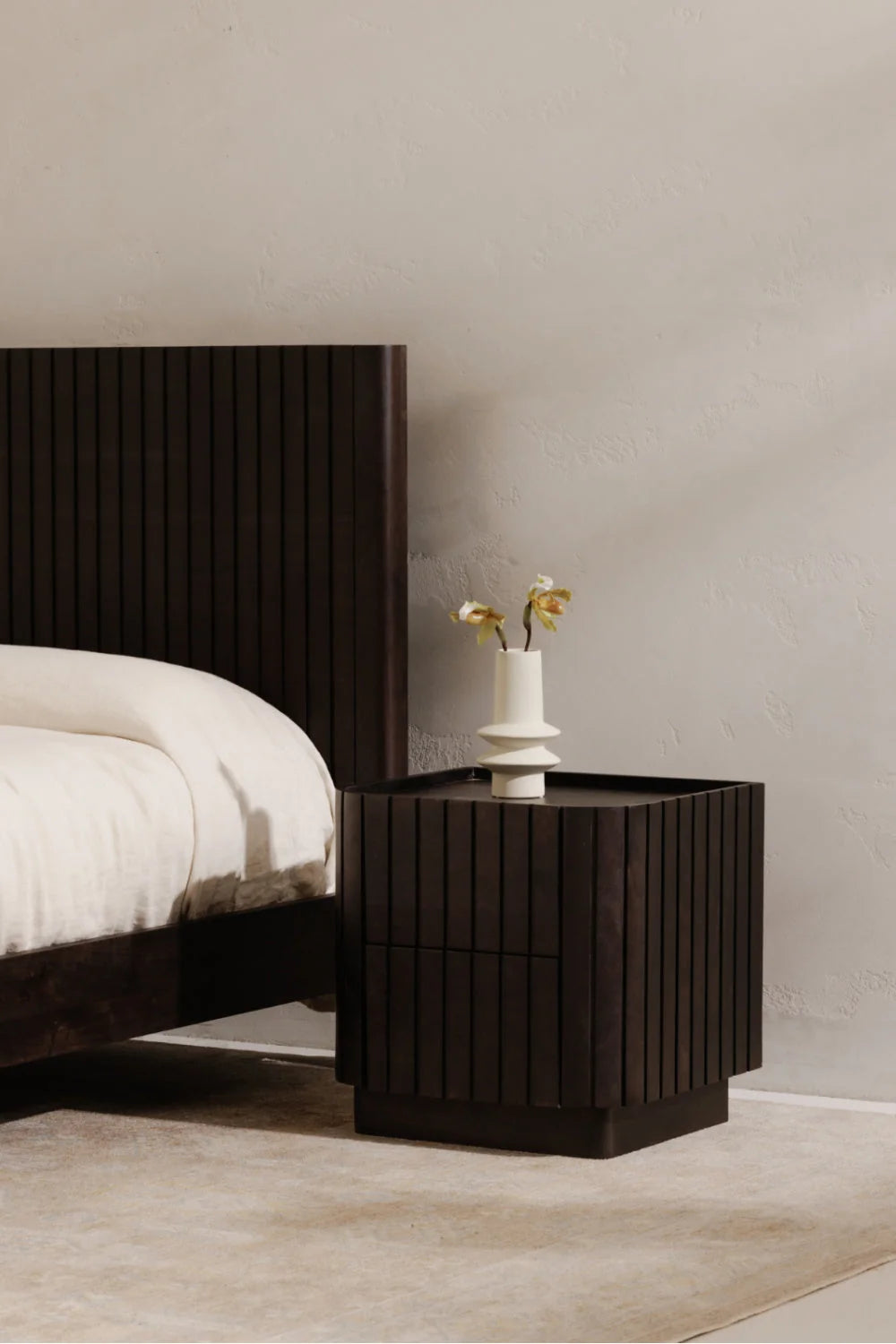Luxury Modern Povera 2-Drawer Nightstand European Style for Villa