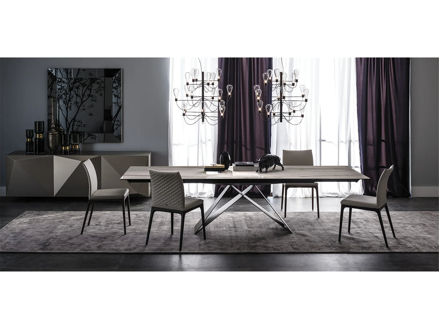 Luxury Modern Premier Ceramic Dining Table European Style for Villa