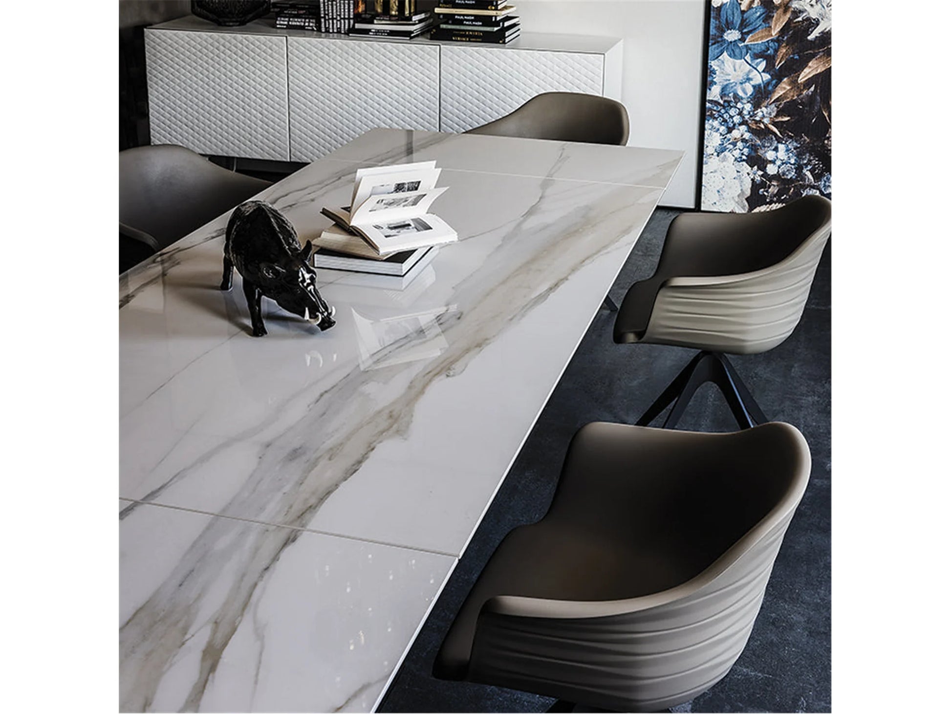 Luxury Modern Premier Ceramic Dining Table European Style for Villa