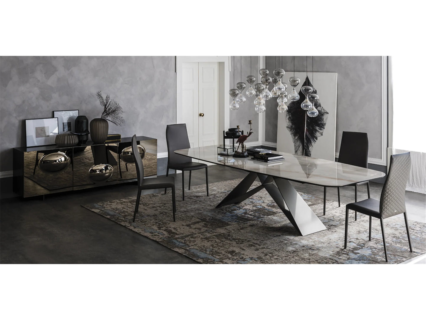 Luxury Modern Premier Keramik Dining Table European Style for Villa