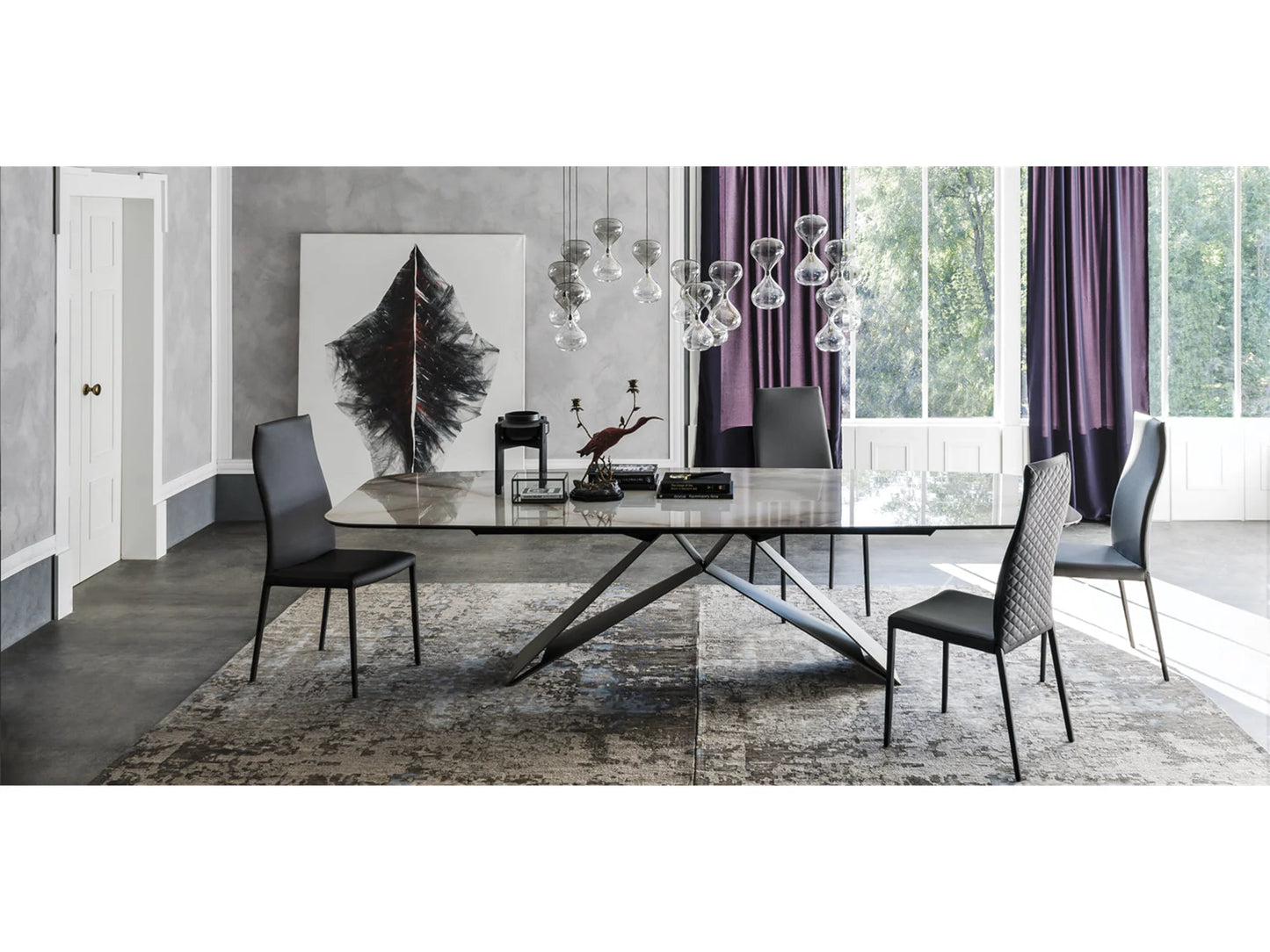 Luxury Modern Premier Keramik Dining Table European Style for Villa