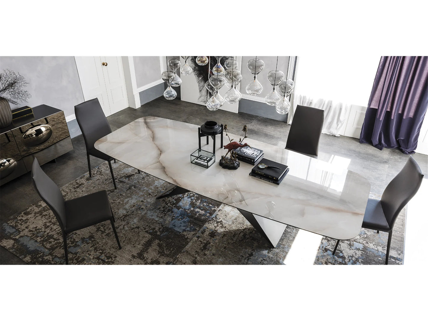 Luxury Modern Premier Keramik Dining Table European Style for Villa