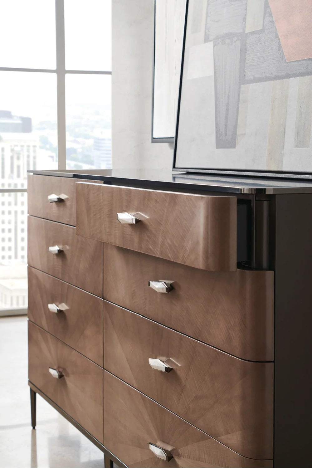 Luxury Modern Prism Starburst 8-Drawer Dresser European Style for Villa