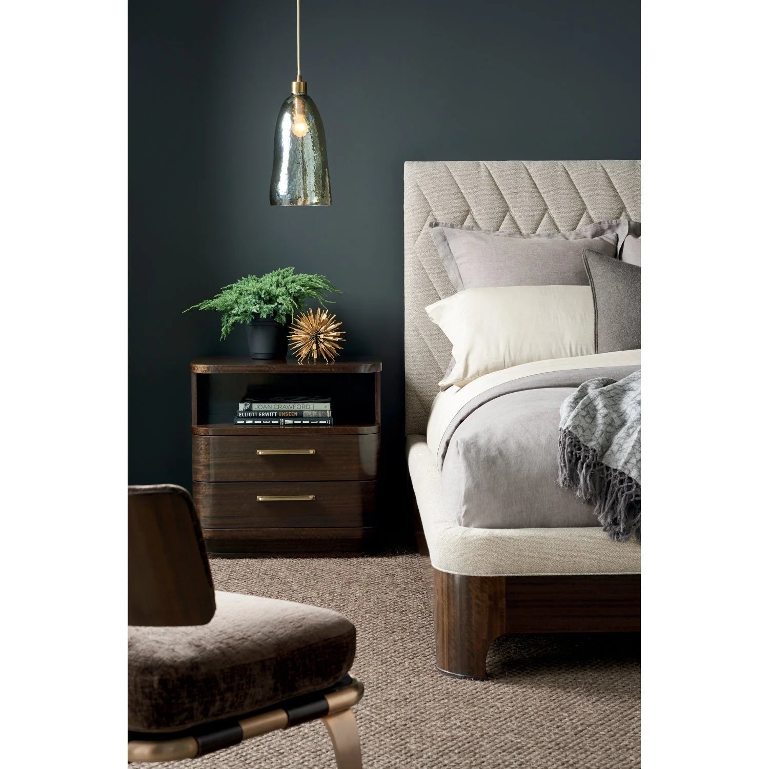 Luxury Modern Quilted Fabric Bed European Style for Villa