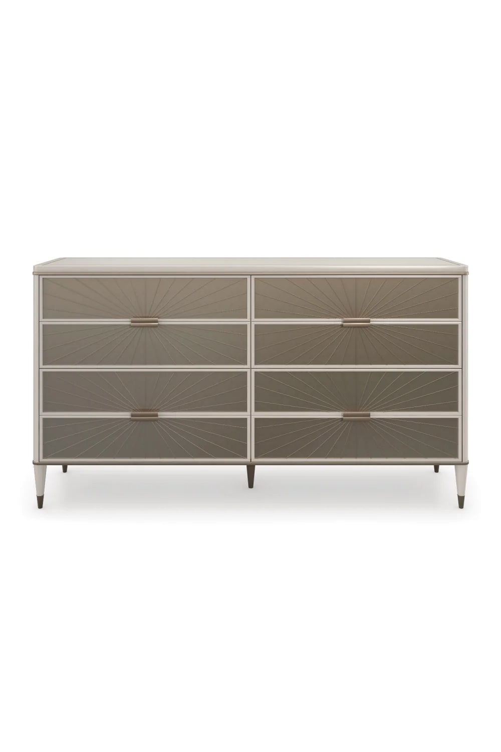 Luxury Modern Radial Patterned Glass Dresser European Style for Villa