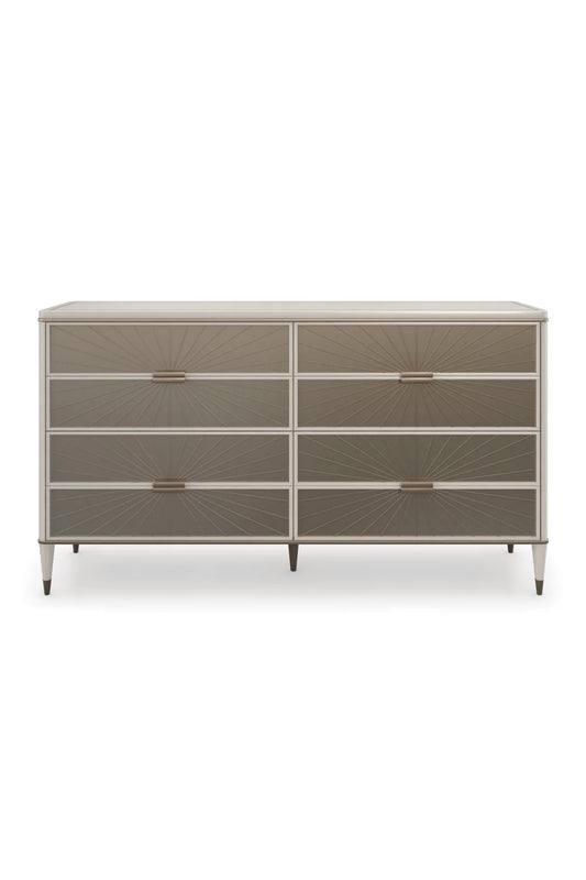 Luxury Modern Radial Patterned Glass Dresser European Style for Villa
