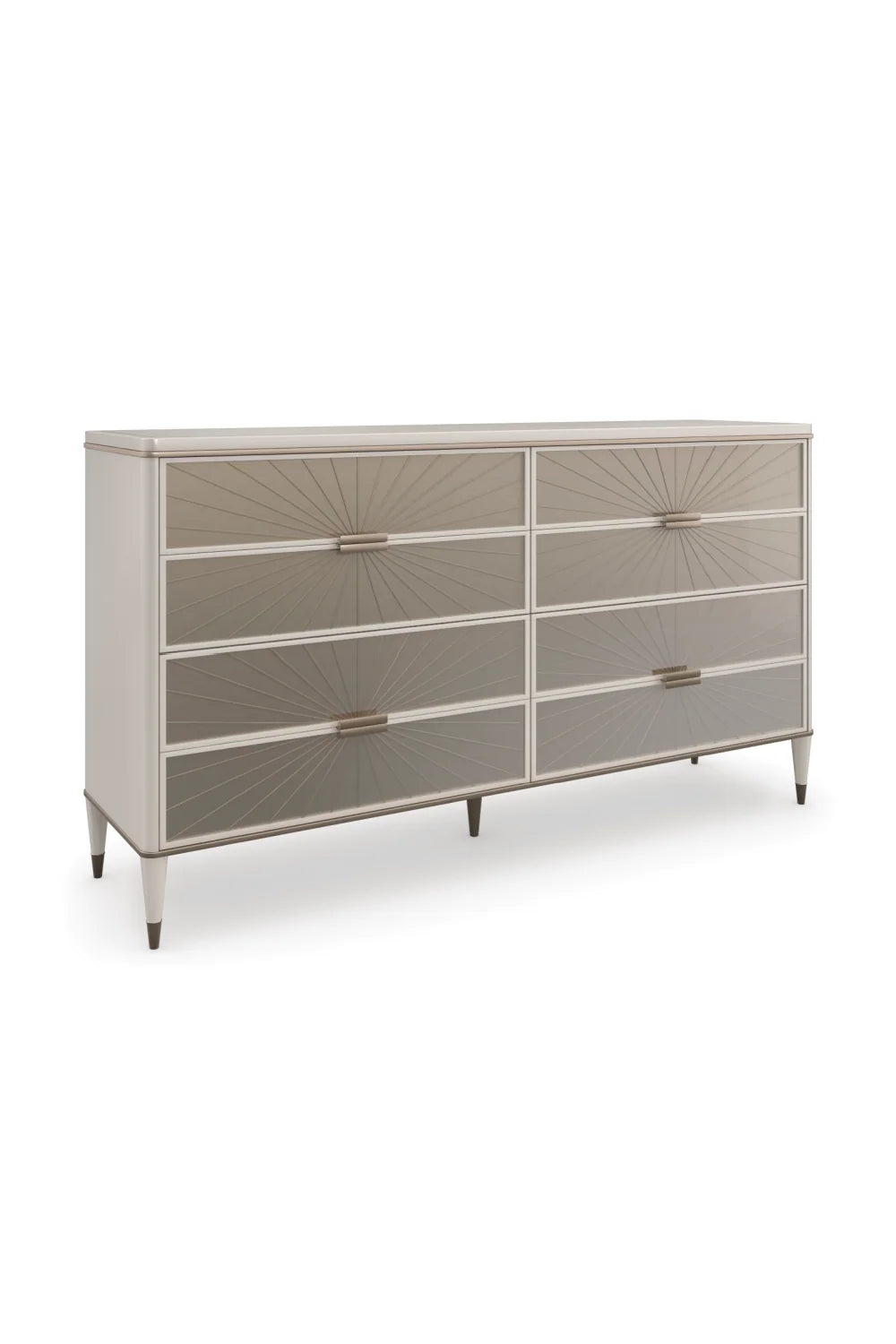 Luxury Modern Radial Patterned Glass Dresser European Style for Villa