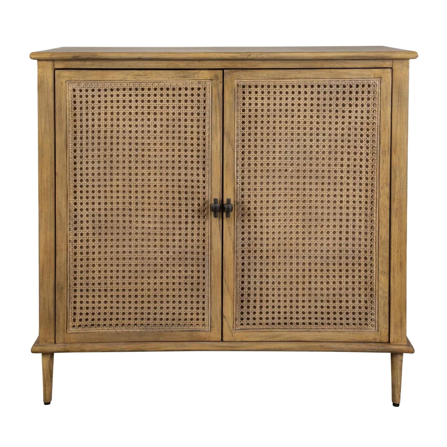 Luxury Modern Rattan Cane 2-Door Cabinet European Style for Villa
