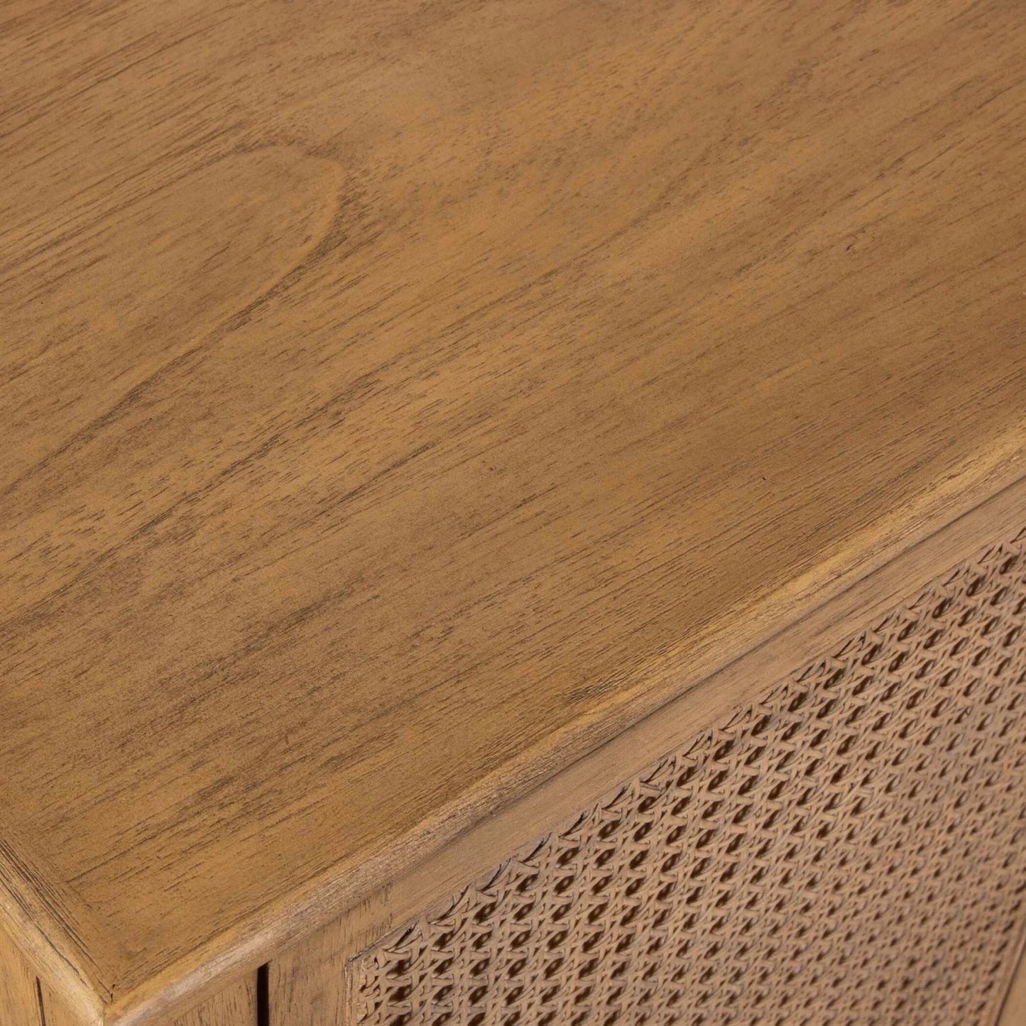 Luxury Modern Rattan Cane 2-Door Cabinet European Style for Villa