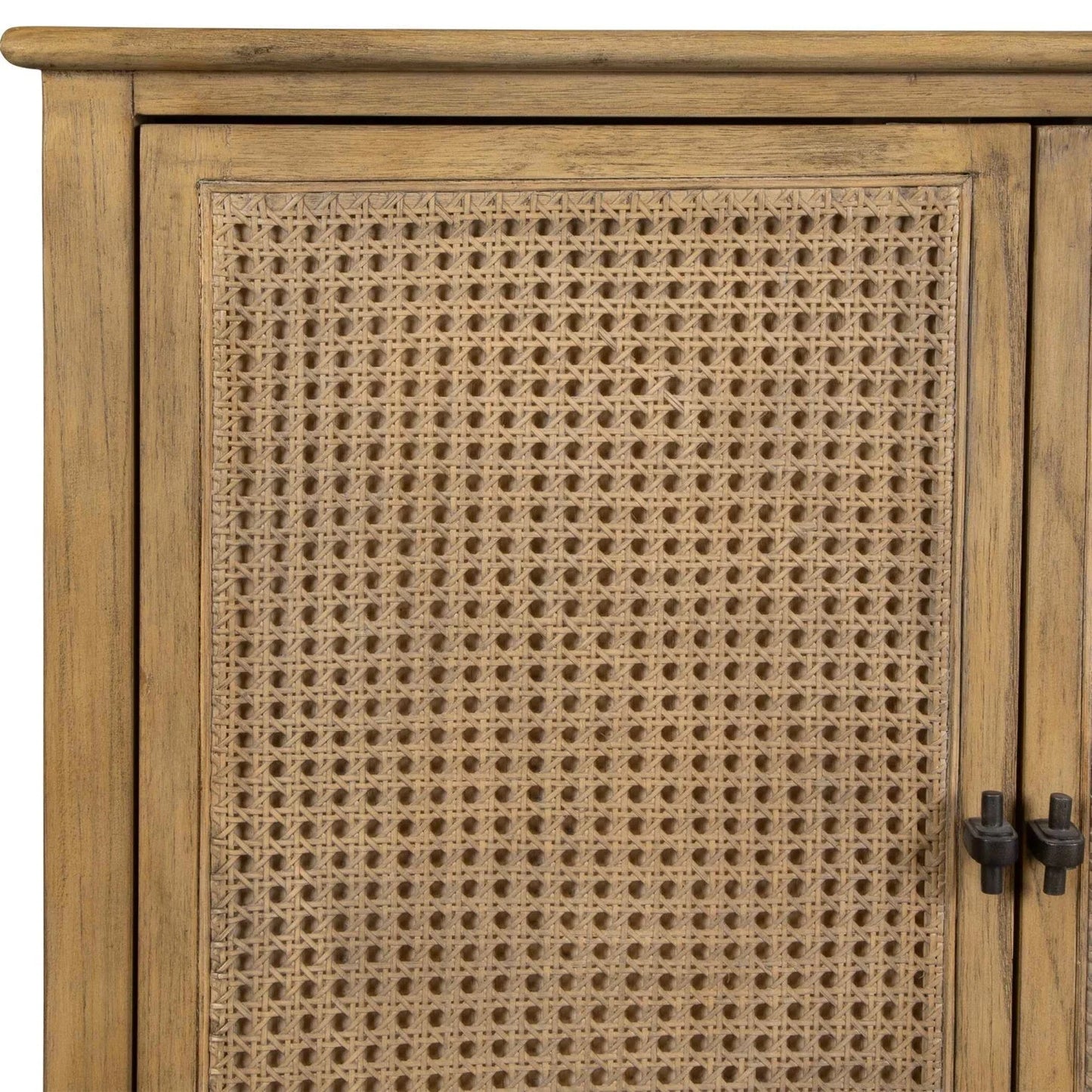 Luxury Modern Rattan Cane 2-Door Cabinet European Style for Villa