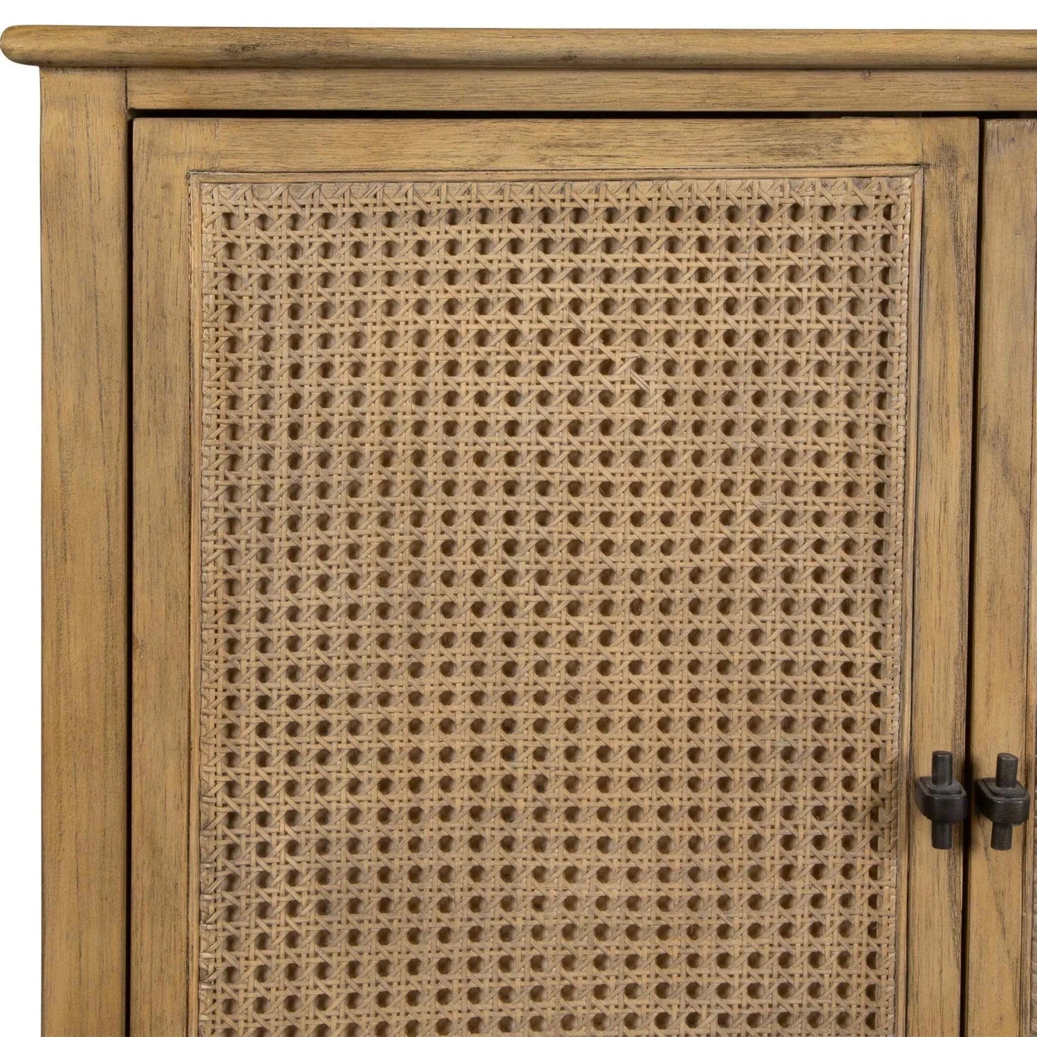 Luxury Modern Rattan Cane 2-Door Cabinet European Style for Villa