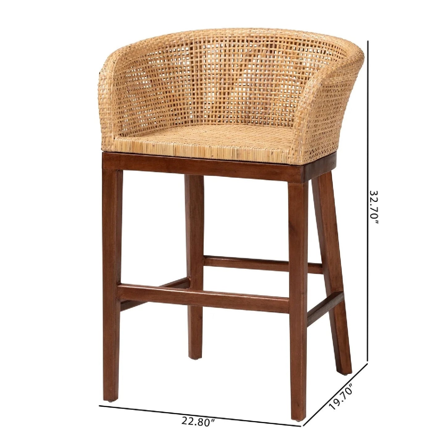 Luxury Modern Rattan Counter Stool European Style for Villa