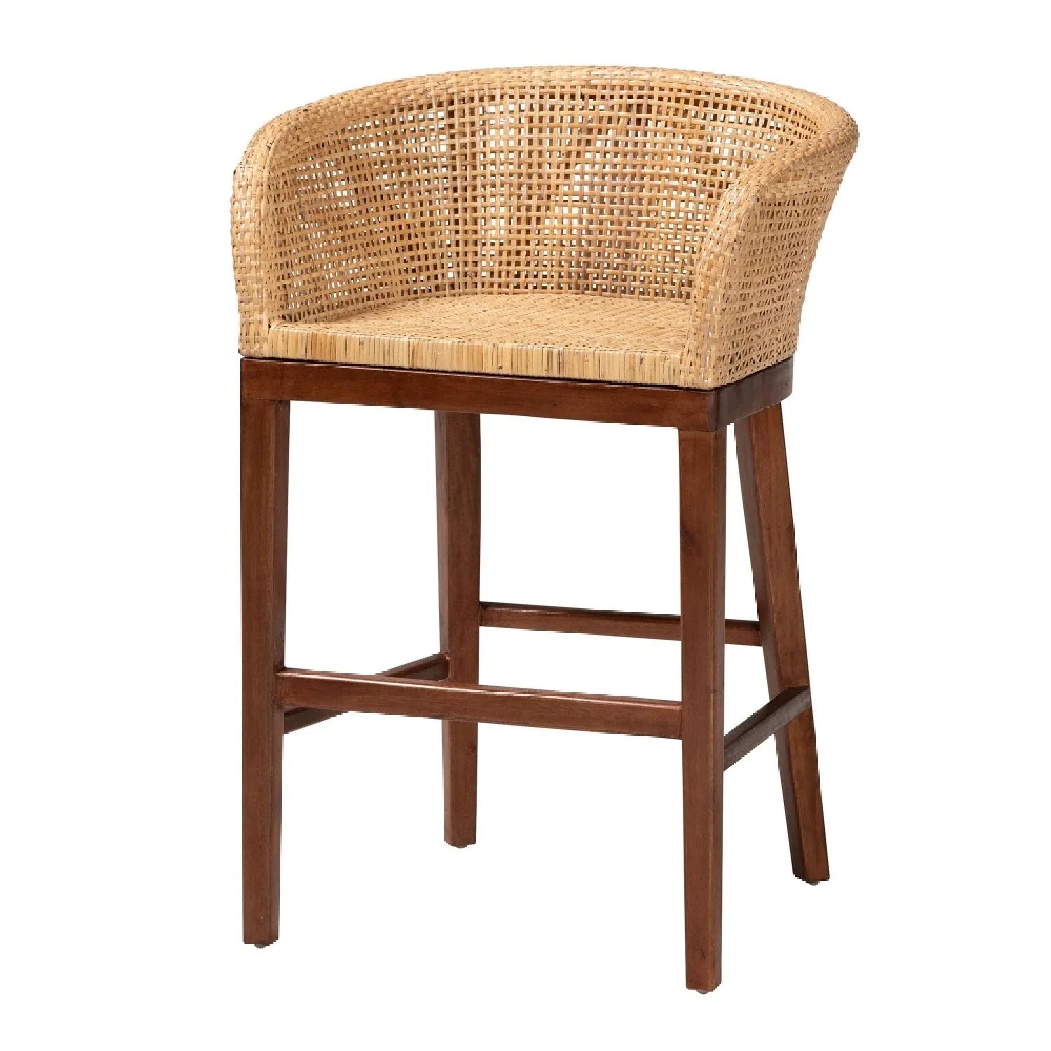 Luxury Modern Rattan Counter Stool European Style for Villa