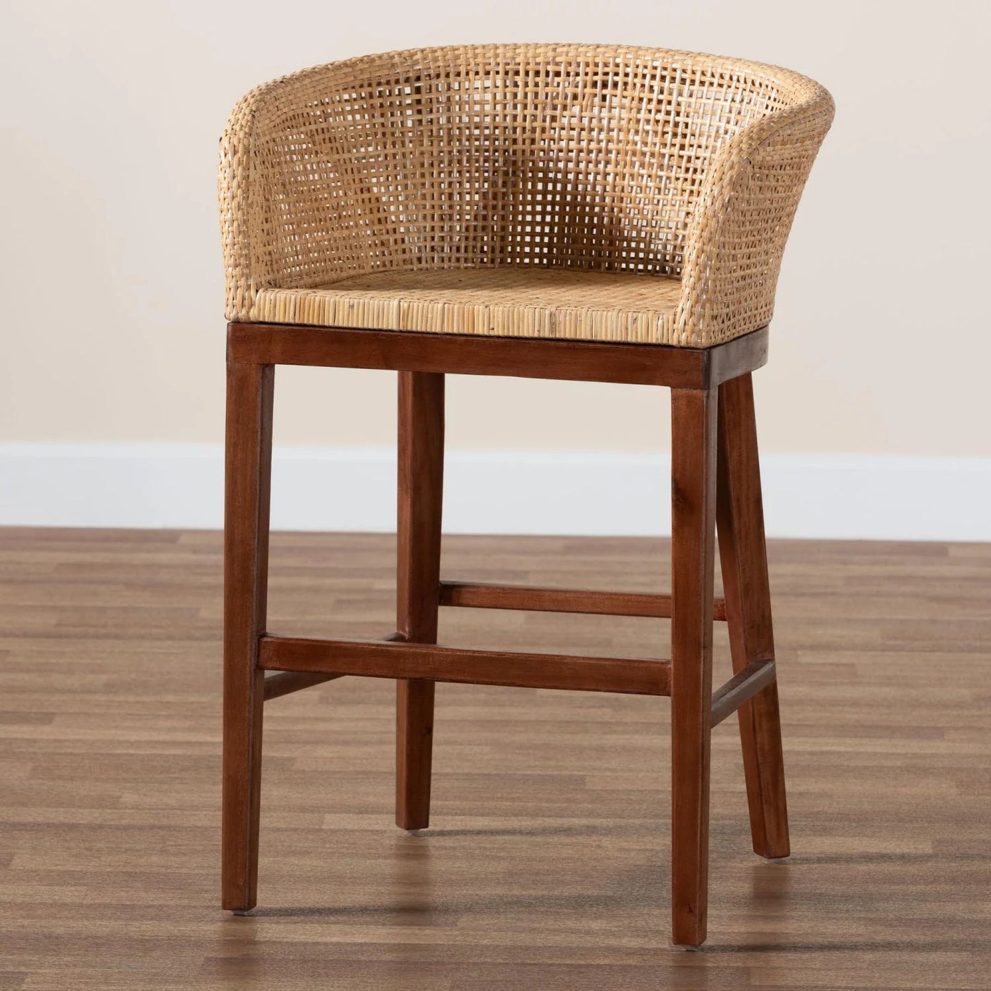 Luxury Modern Rattan Counter Stool European Style for Villa