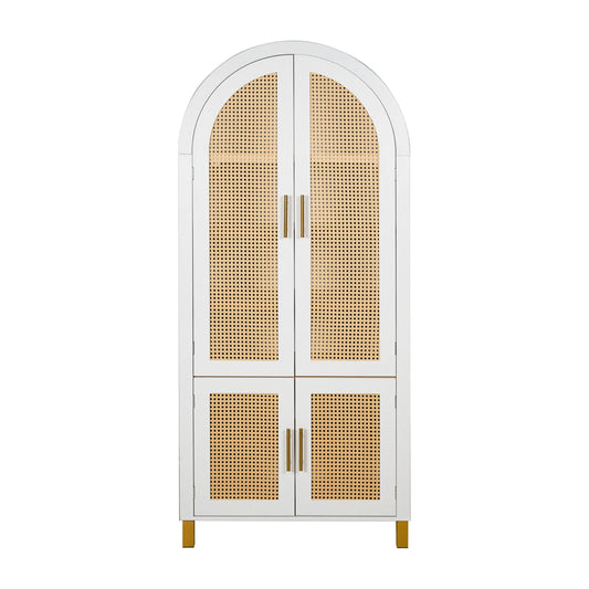 Luxury Modern Rattan Wood 2-Door Cabinet European Style for Villa