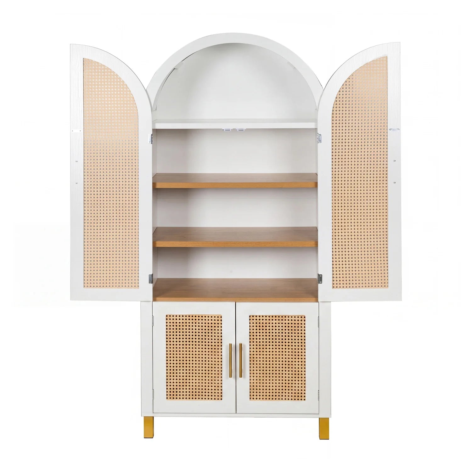 Luxury Modern Rattan Wood 2-Door Cabinet European Style for Villa