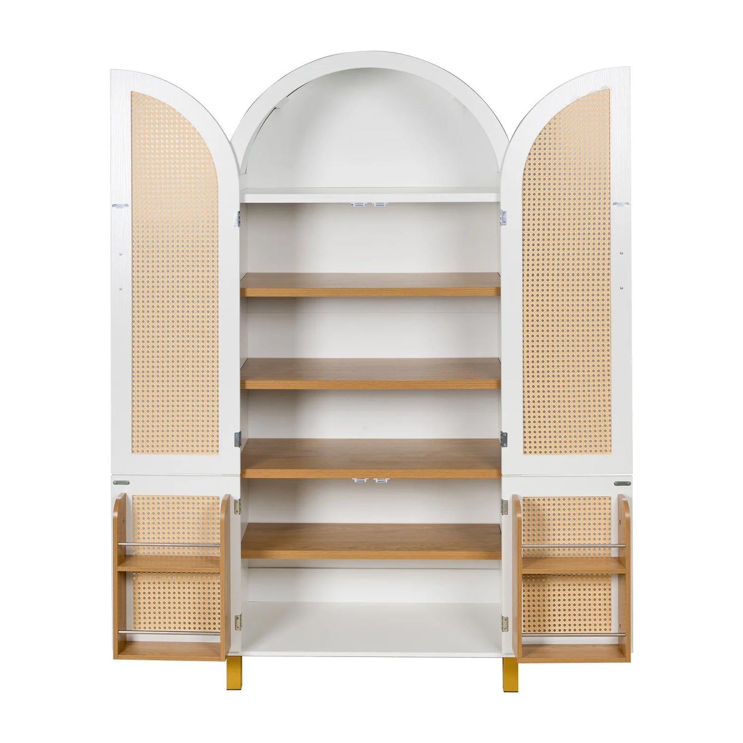 Luxury Modern Rattan Wood 2-Door Cabinet European Style for Villa