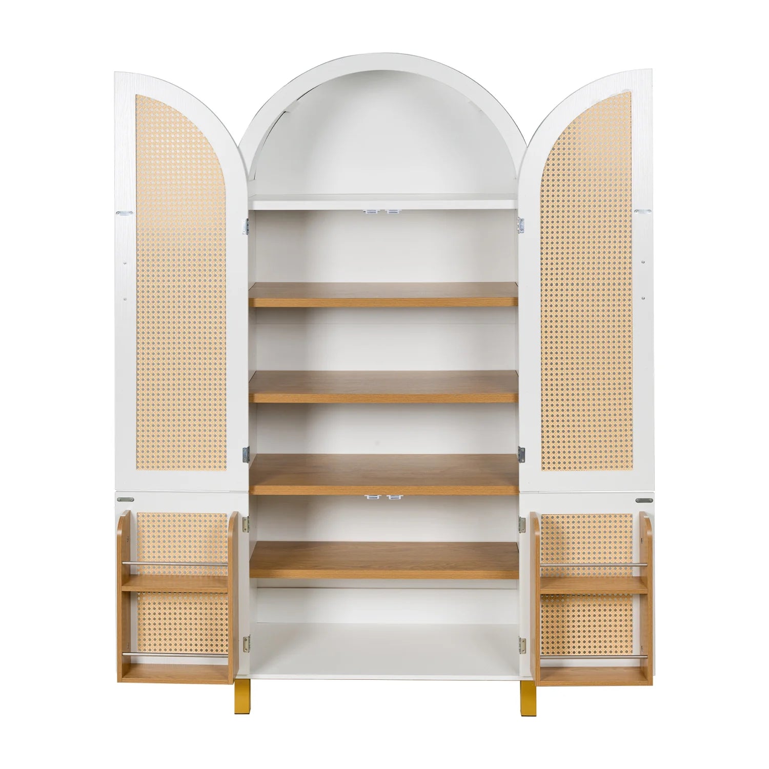 Luxury Modern Rattan Wood 2-Door Cabinet European Style for Villa