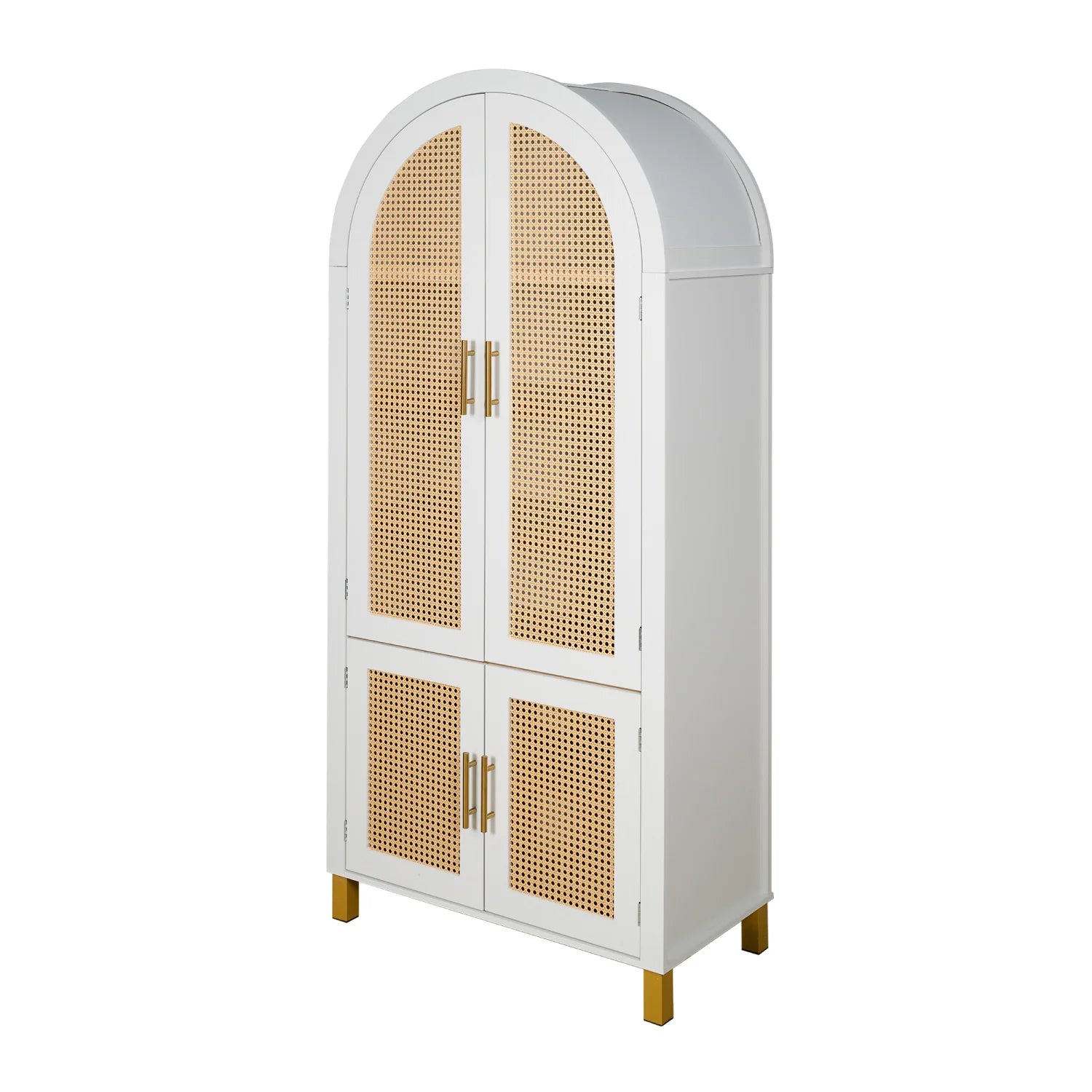 Luxury Modern Rattan Wood 2-Door Cabinet European Style for Villa