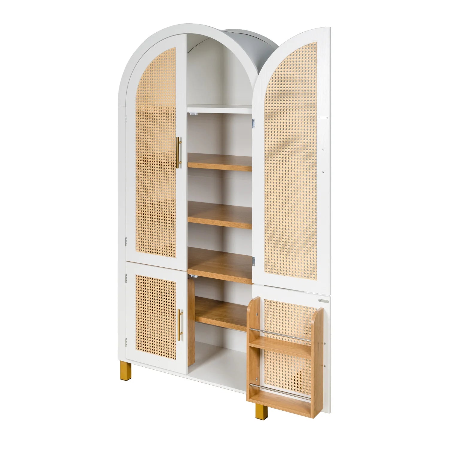 Luxury Modern Rattan Wood 2-Door Cabinet European Style for Villa