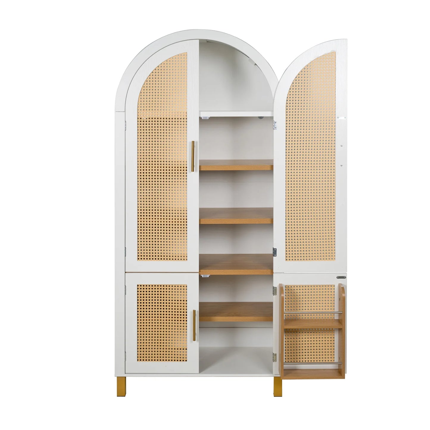 Luxury Modern Rattan Wood 2-Door Cabinet European Style for Villa