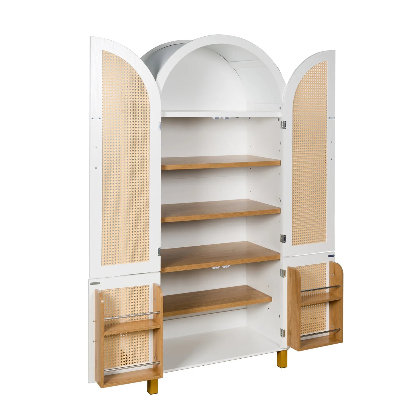 Luxury Modern Rattan Wood 2-Door Cabinet European Style for Villa
