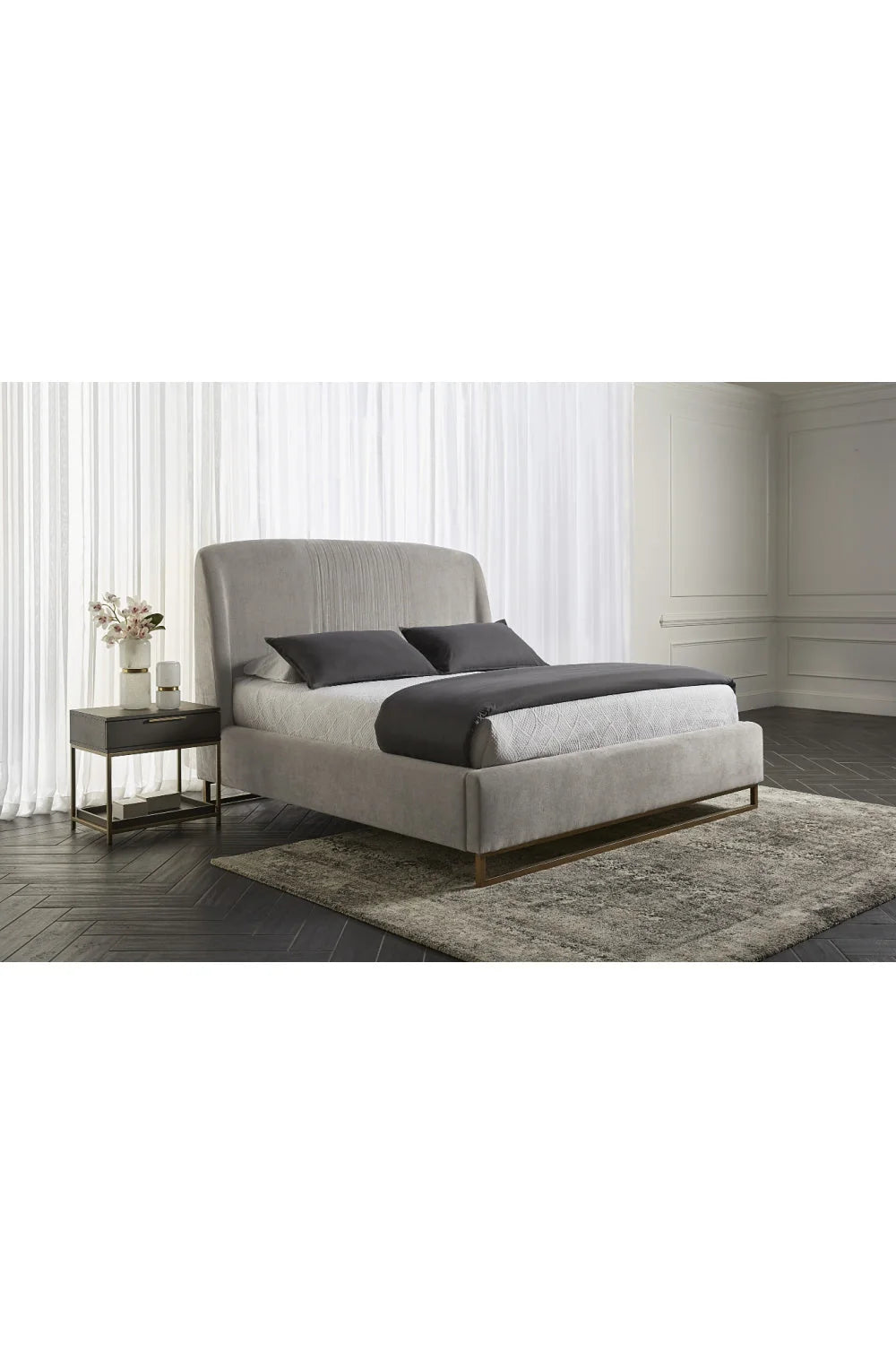 Luxury Modern Rebel 1-Drawer Nightstand European Style for Villa