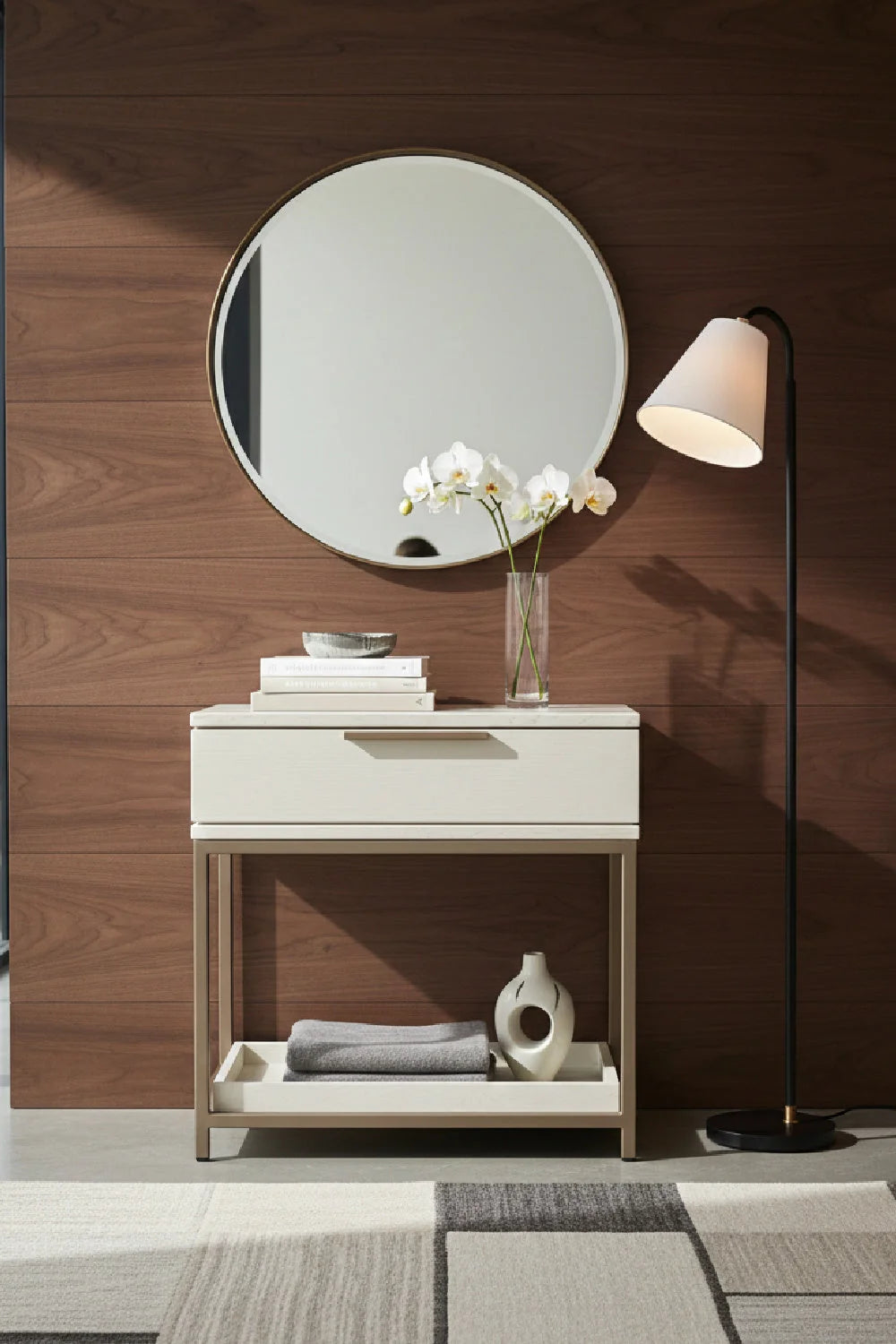 Luxury Modern Rebel 1-Drawer Nightstand European Style for Villa