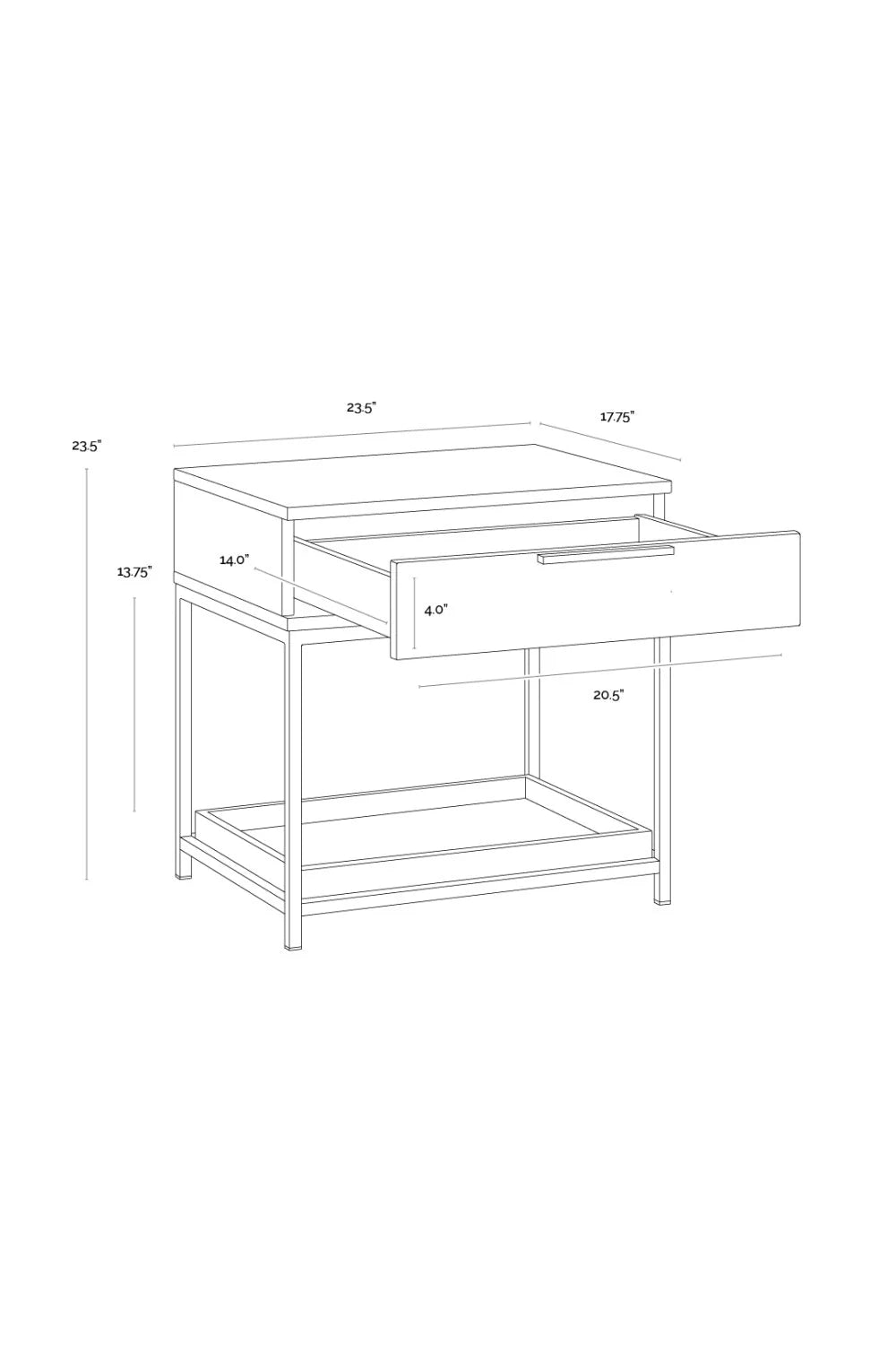 Luxury Modern Rebel 1-Drawer Nightstand European Style for Villa