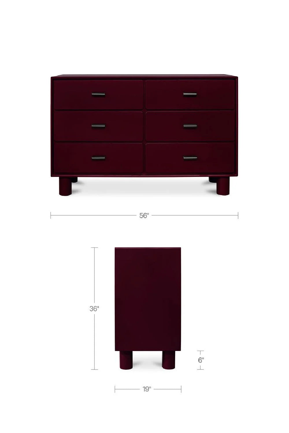 Luxury Modern Red Wooden Dresser European Style for Villa